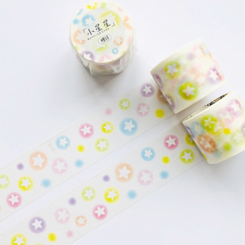 1 Roll 3.5cmX5M Kawaii Little Colorful Stars Paper Washi Masking Tape Album Notebook Decoration