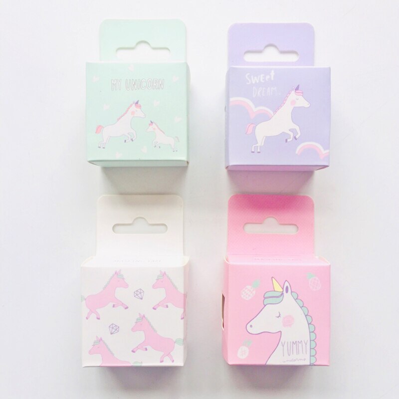 2pcs/Box Sweet Unicorn Masking Tape Album Scrapbooking Decor Washi Tape School Supply Stationery