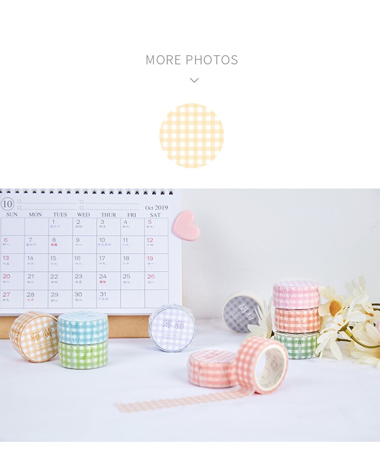 20mm*5m Basic Simple Grids Paper Masking Washi Tape DIY Decorative Sticker Stick Label Handbook Album Decoration