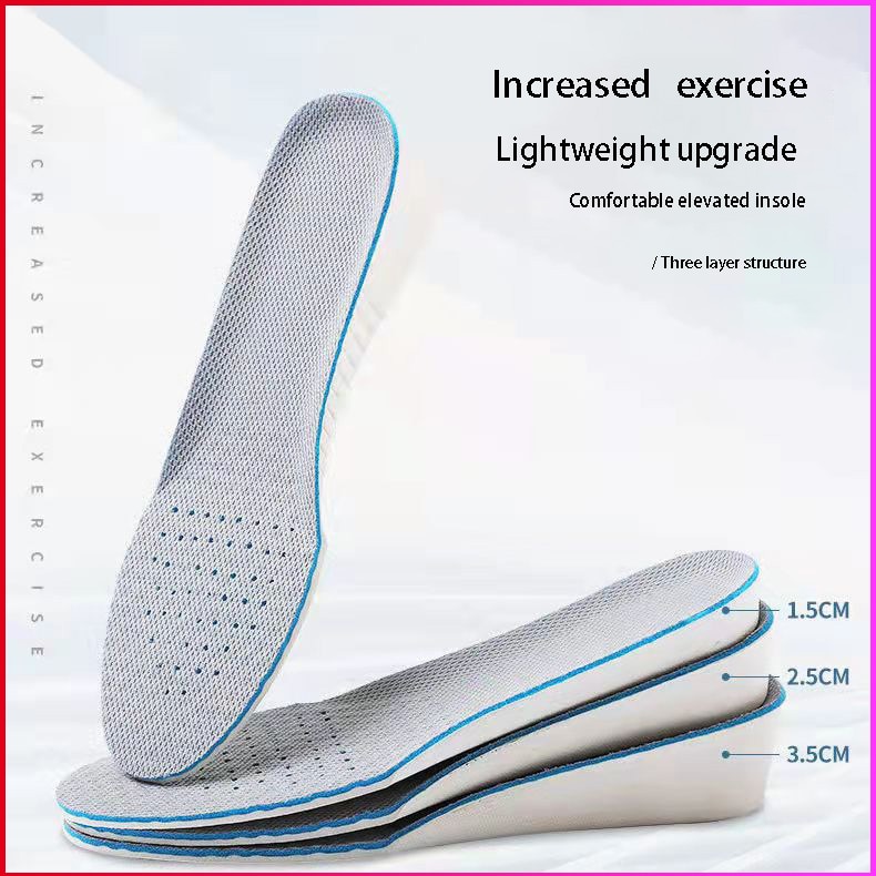 Raised Insole Men And Women Invisible Slim Comfortable Soft Insole Arch Support Light Soft Elastic Lift 1.5cm 2.5cm 3.5cm Raised