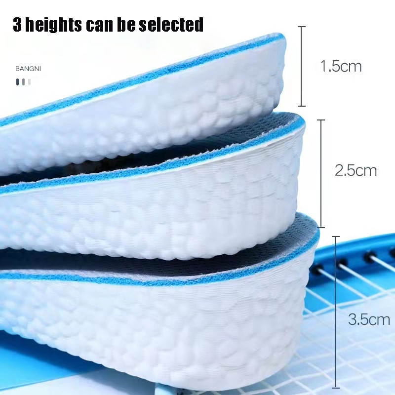 Raised Insole Men And Women Invisible Slim Comfortable Soft Insole Arch Support Light Soft Elastic Lift 1.5cm 2.5cm 3.5cm Raised