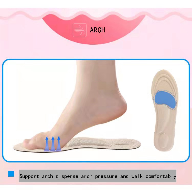 4D Memory Foam Orthopaedic Insole Air Permeability Deodorant Shoes Arch Support Massage Foot Sole Fasciitis Sports Pad Men Women