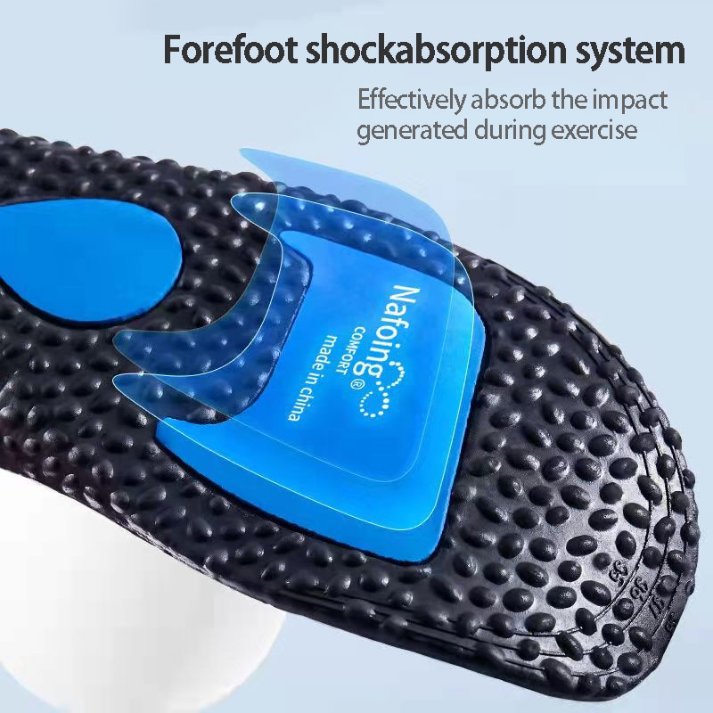 EVA Silicone Orthopedic Soft Elastic Sneakers Insoles Sports Running Comfortable Breathable Shock Absorption Shoe Sole Pads