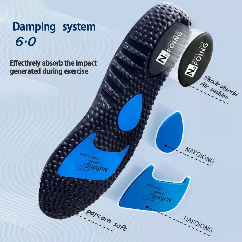 EVA Silicone Orthopedic Soft Elastic Sneakers Insoles Sports Running Comfortable Breathable Shock Absorption Shoe Sole Pads