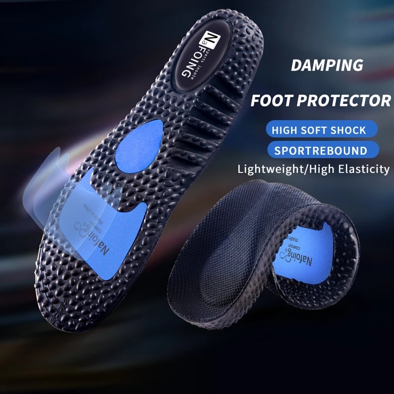 EVA Silicone Orthopedic Soft Elastic Sneakers Insoles Sports Running Comfortable Breathable Shock Absorption Shoe Sole Pads