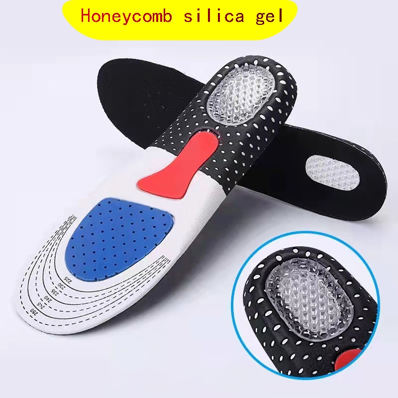 Silicone Sport Insoles Orthotic Arch Support Sport Shoe Pad Running Gel Insoles Men Women Orthotic Breathable Running Cushion