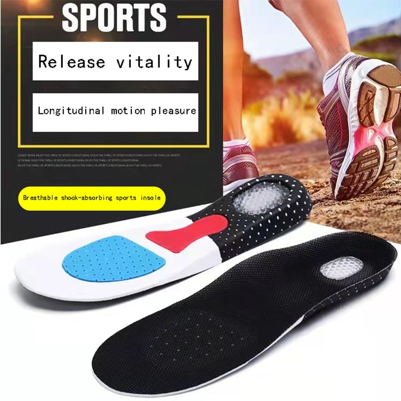 Silicone Sport Insoles Orthotic Arch Support Sport Shoe Pad Running Gel Insoles Men Women Orthotic Breathable Running Cushion