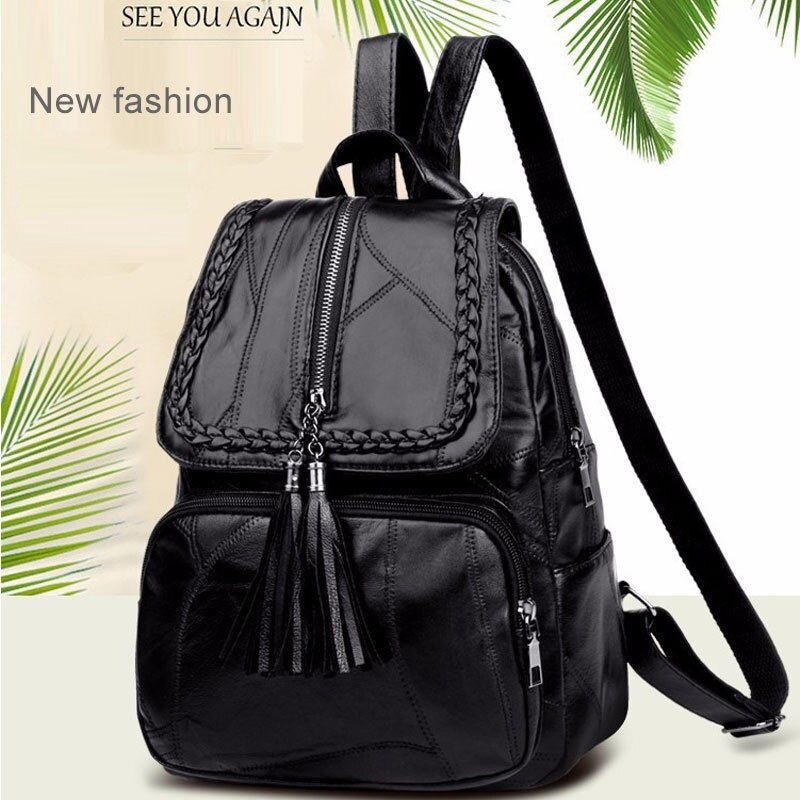 Fashion Leisure Women's Backpack Travel Soft PU Leather Handbag Shoulder Bag