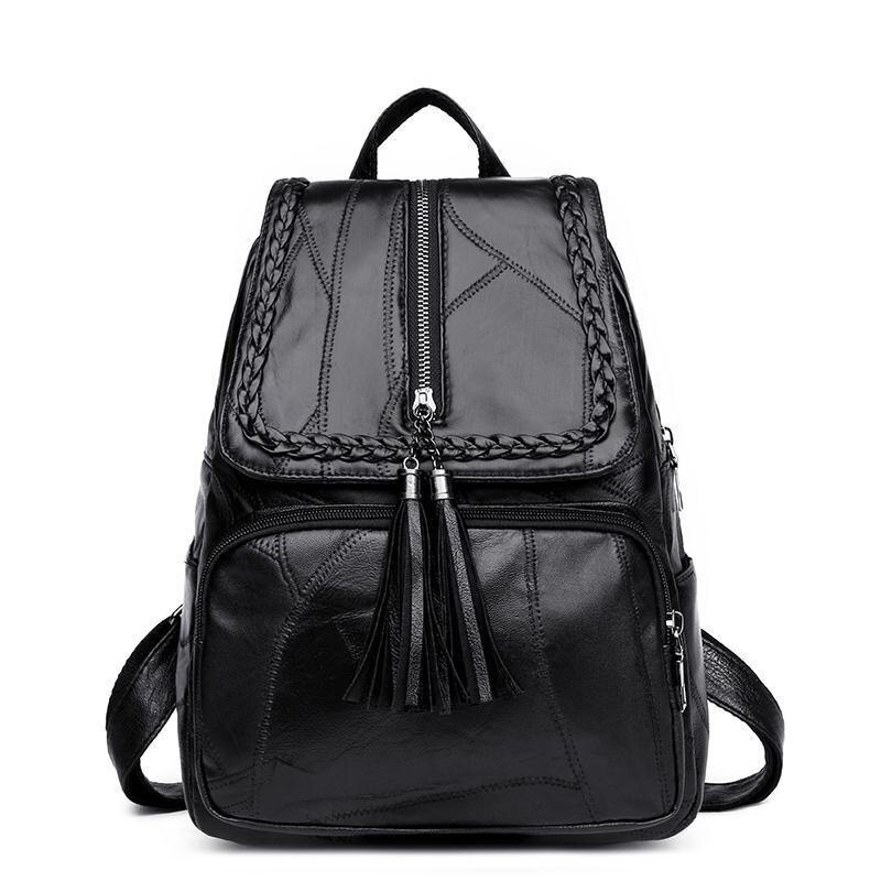 Fashion Leisure Women's Backpack Travel Soft PU Leather Handbag Shoulder Bag