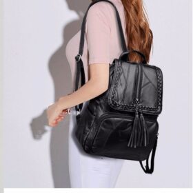 Fashion Leisure Women's Backpack Travel Soft PU Leather Handbag Shoulder - Image 3