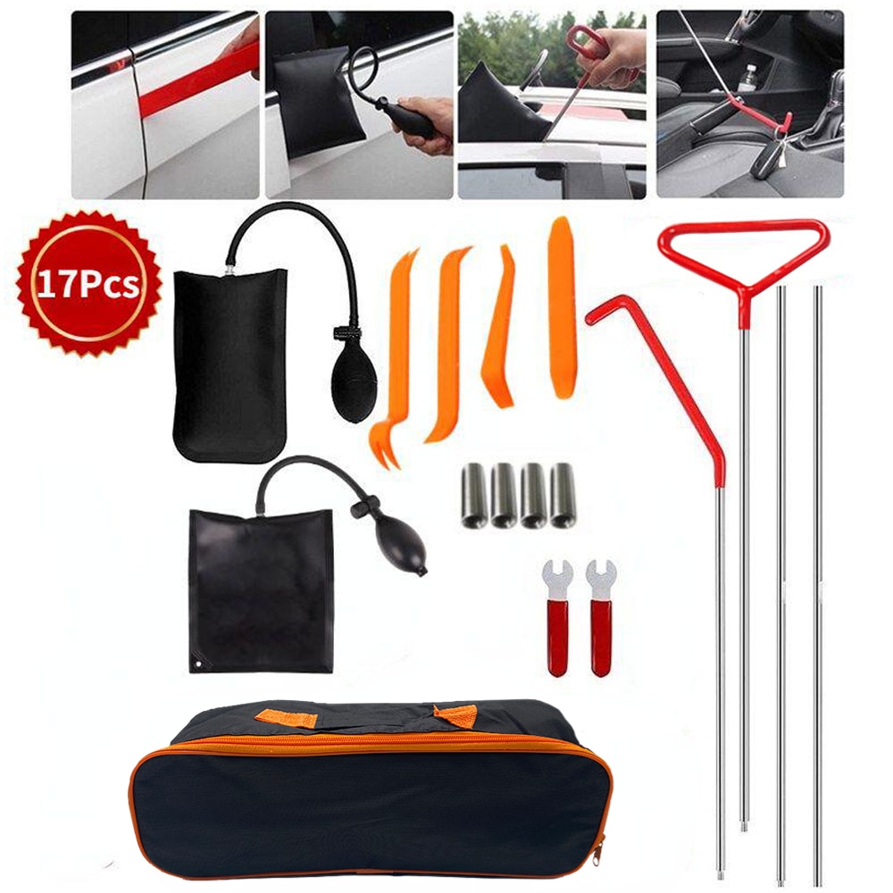 New Open Car Door Tool Kit Inflatable Air Pump Auto Window Door Open Fixing Gripper Tools Long Reach Kits