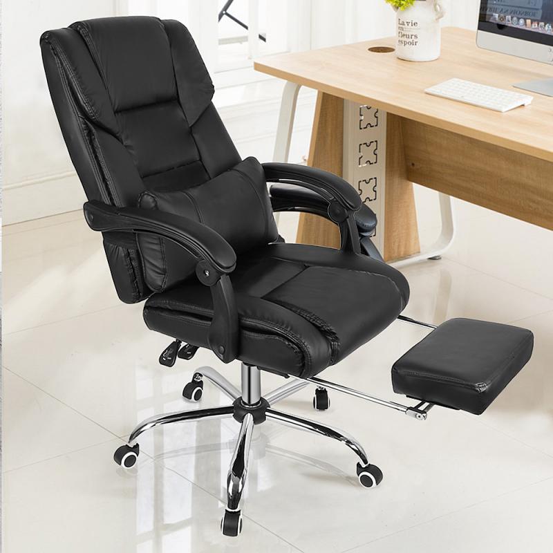 Chair High Back Gaming Chair Recliner Computer PU Leather Seat Adjustable Office Lying Armchair with FootrestFurniture Office