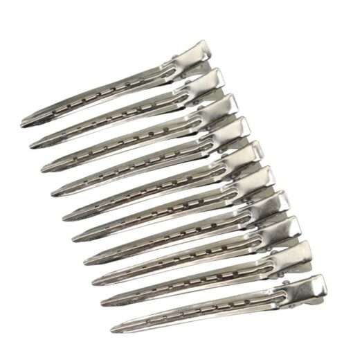 10pcs Hair Care Clips Stainless Steel Hairdressing Sectioning Clips Clamps