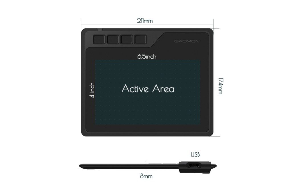 GAOMON S620 6.5x4 Inch Anime Digital Graphic Tablet Art Writing Board for Drawing &Game OSU with 8192 Levels Pen Children Tablet