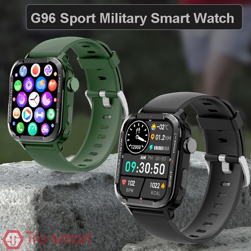 New 2023 Smart Watch Men Sport Military Smartwatch Male Smart Clock For Android IOS Fitness Tracker Outdoor Smart-watch G96