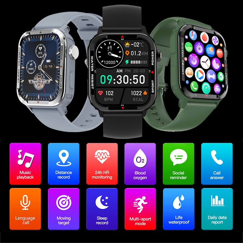 New 2023 Smart Watch Men Sport Military Smartwatch Male Smart Clock For Android IOS Fitness Tracker Outdoor Smart-watch G96