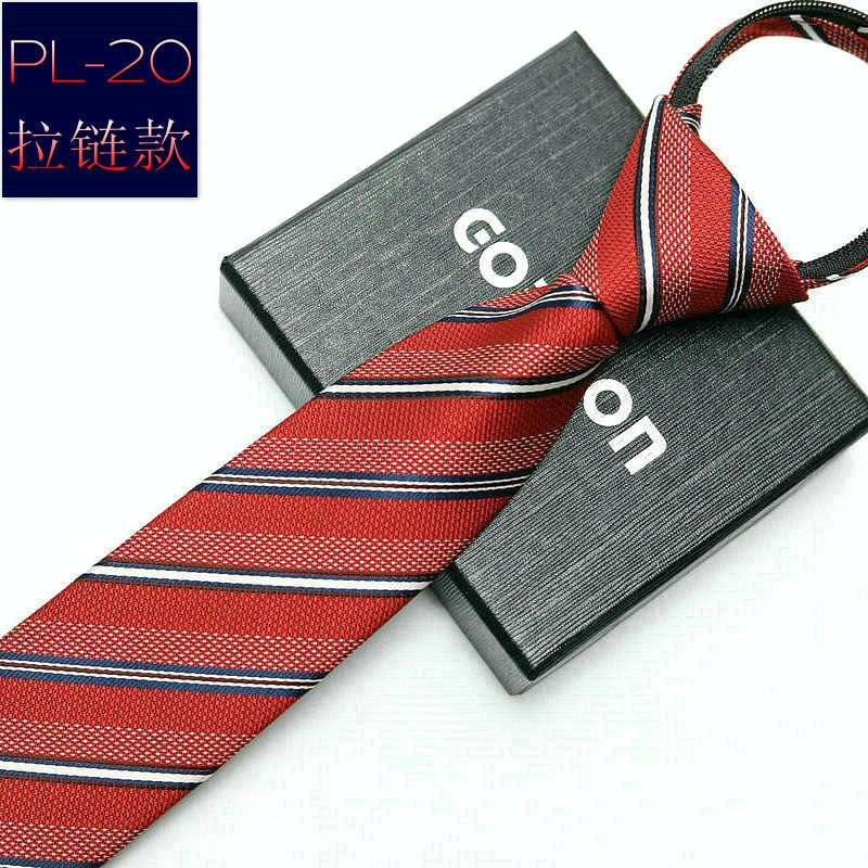 48*6 Cm erkek kravat iş resmi elbise giymek şerit düz renk fermuar kravat toptan hediyeler erkekler için ince sıska kravat