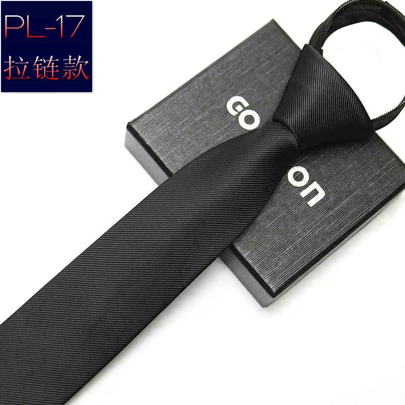 48*6 Cm erkek kravat iş resmi elbise giymek şerit düz renk fermuar kravat toptan hediyeler erkekler için ince sıska kravat