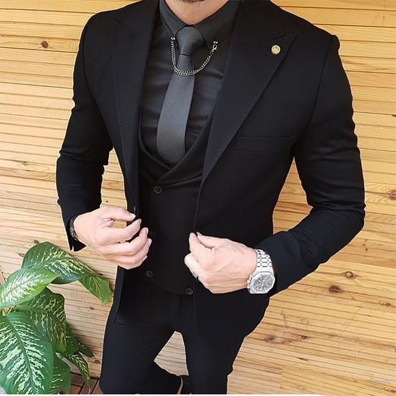 Mens Wedding Suits Groom Wear Tuxedos Prom Dresses Best Man Suit Party Suit Business Suit Three Pieces Suit( Jacket+Pants+Vest)