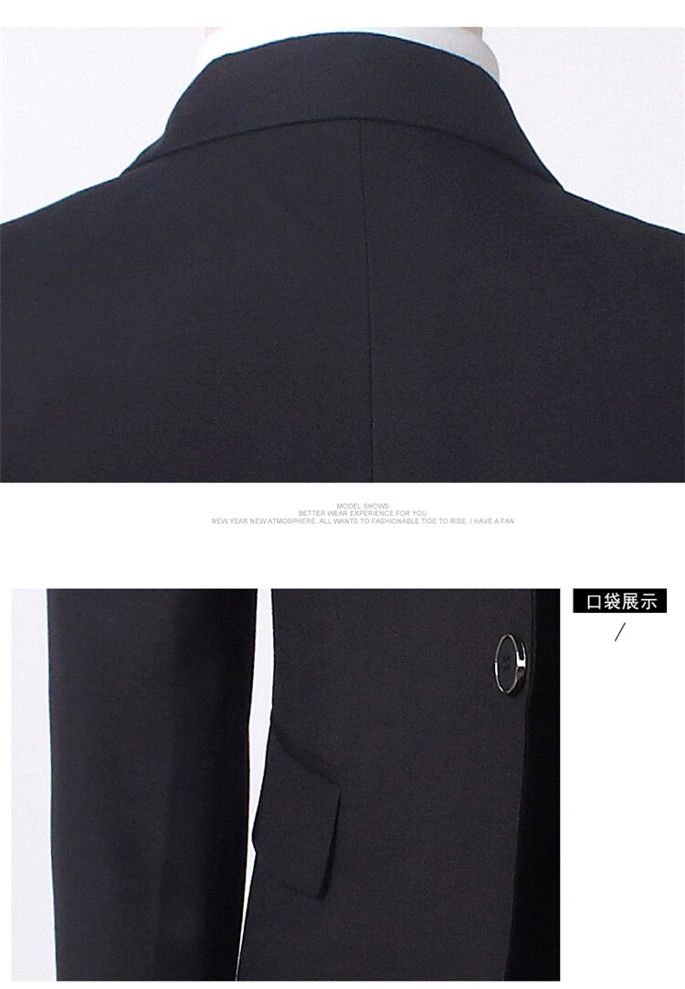 2023High-end men's (suit + vest + trousers) boutique casual business trend slim handsome groom wedding dress suit three sets