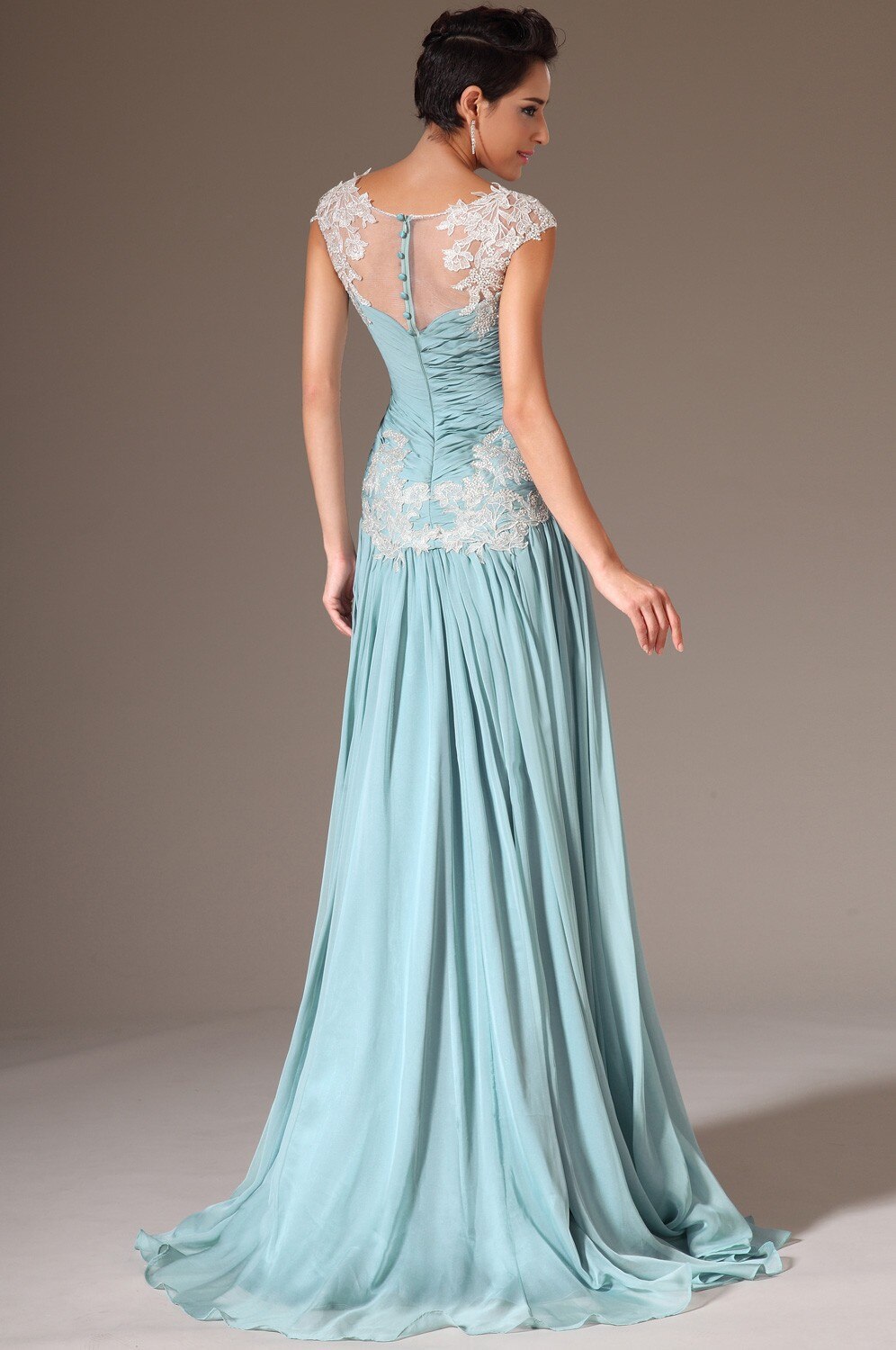 Handmade Appliqued Chiffon Gowns For Prom Elegant O-neck A-line Long Evening Dresses Luxury Special Occasion Dresses