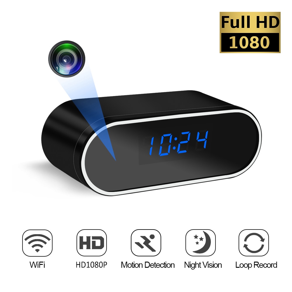 Mini Camera Clock HD WIFI Control Secret IR Night Vision View Alarm DVR Camcorder Recorder Home Surveillance Security Camera