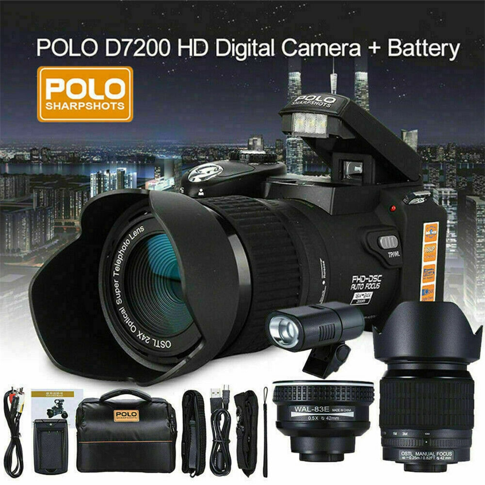 NEW 24X Optical Zoom Digital Camera SLR DSLR 33MP Photographic Photo Recorder Auto Focus 1080P Video Camcorder Wide Angle 3 Lens