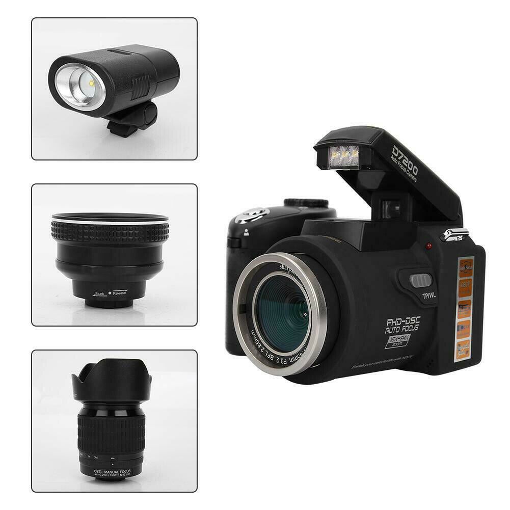 NEW 24X Optical Zoom Digital Camera SLR DSLR 33MP Photographic Photo Recorder Auto Focus 1080P Video Camcorder Wide Angle 3 Lens