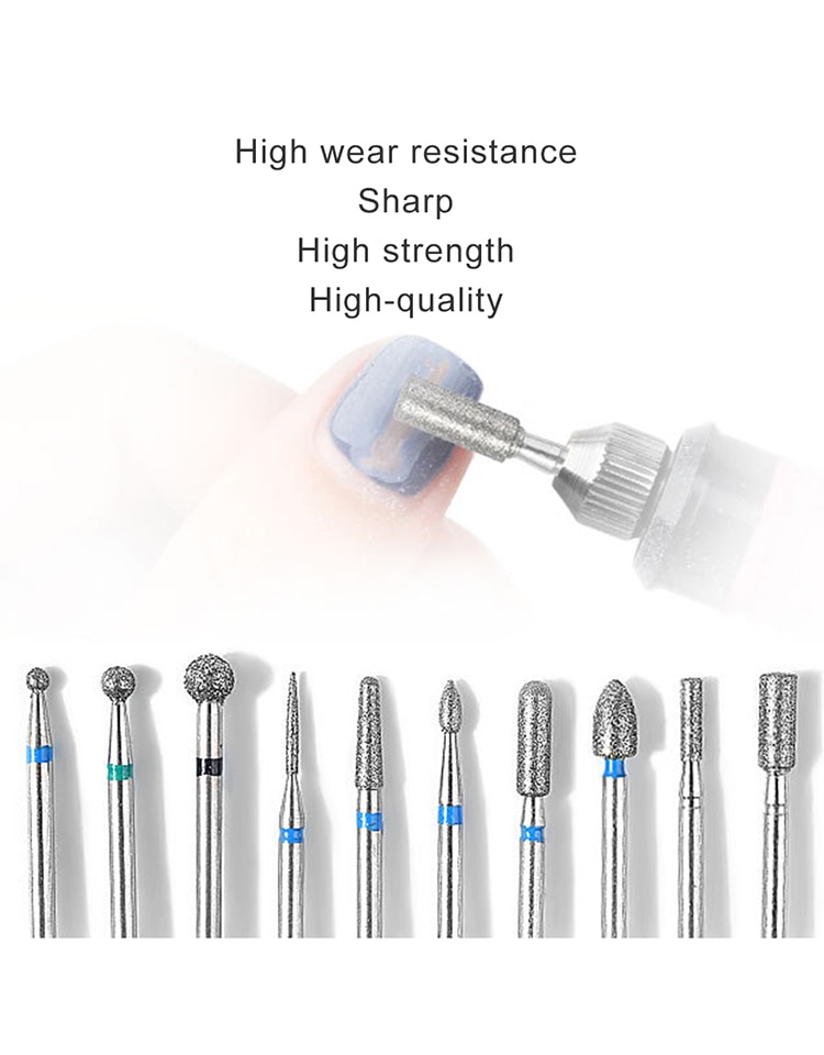 Nail Drill Electric Apparatus for Manicure 10pcs Milling Cutters Drill Bits Set Gel Cuticle Remover Pedicure Machine Nail Art