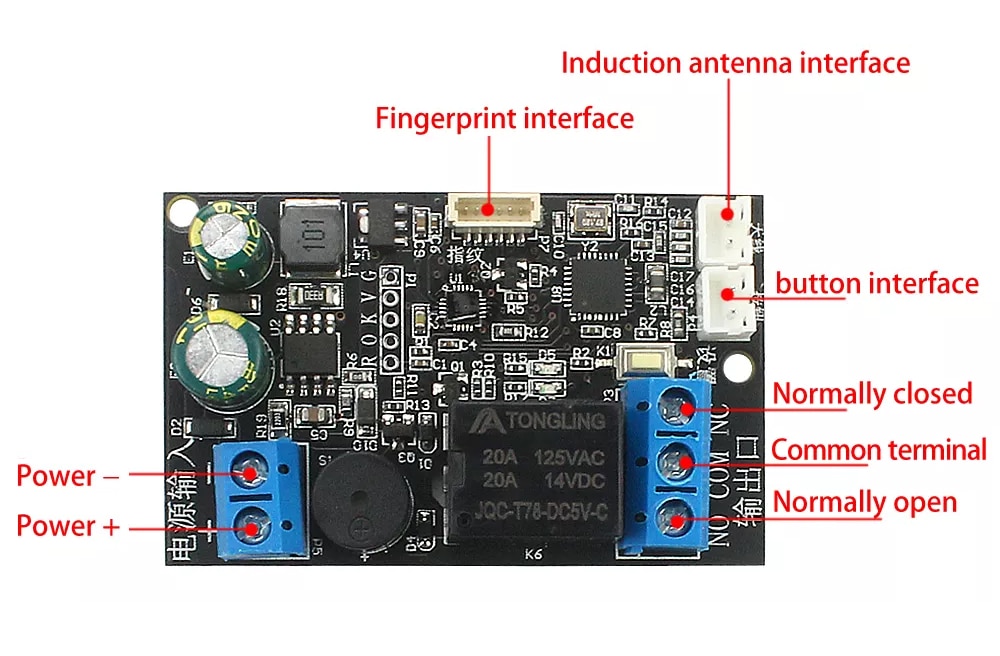 Mobile phone NFC control board fingerprint IC card DIY relay module 13.56mhz access control proximity card controller