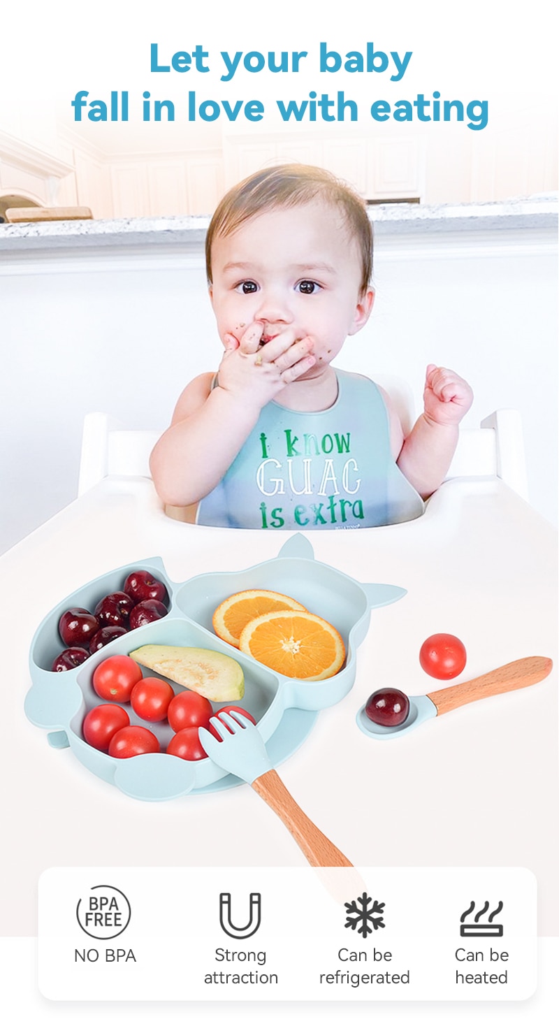 4/6/8 adet bebek yumuşak silikon enayi kase tabak bardak önlük kaşık çatal setleri kaymaz sofra çocuk besleme yemekleri BPA ücretsiz