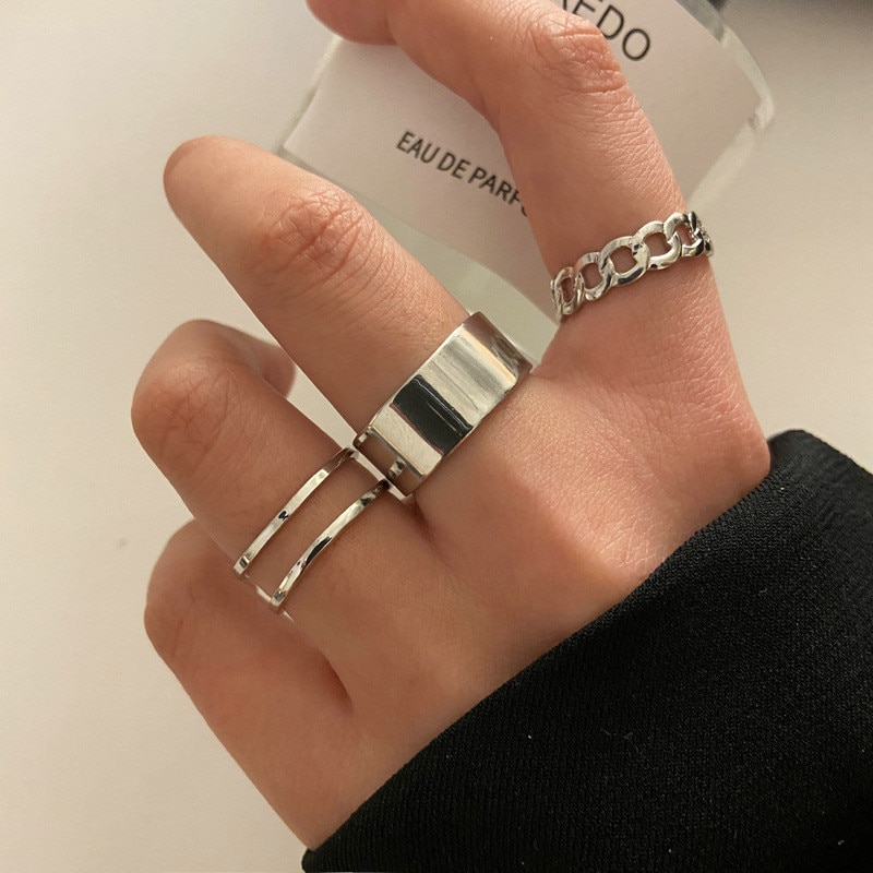 Hip Hop Cross Ring On Finger Chains Adjustable Jewelry Rings for Men Women Gothic anillos Aesthetic Rings 2022 Trend Accessories