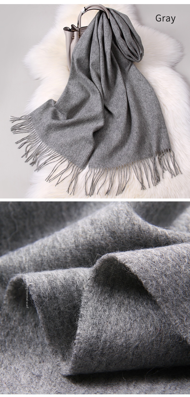 Winter 100% Pure Wool Scarf Neck Warmer Women