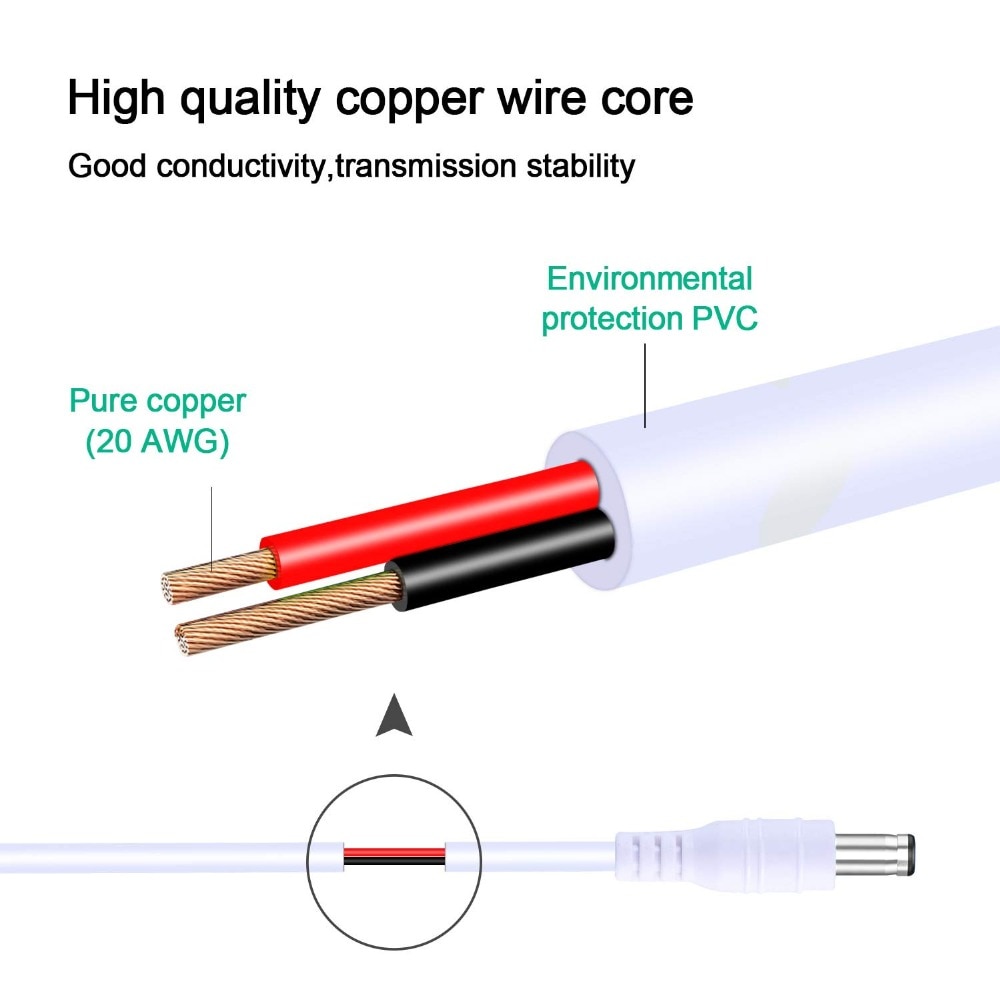 Power Cord Extend Wire 10M Cable For CCTV Camera Router