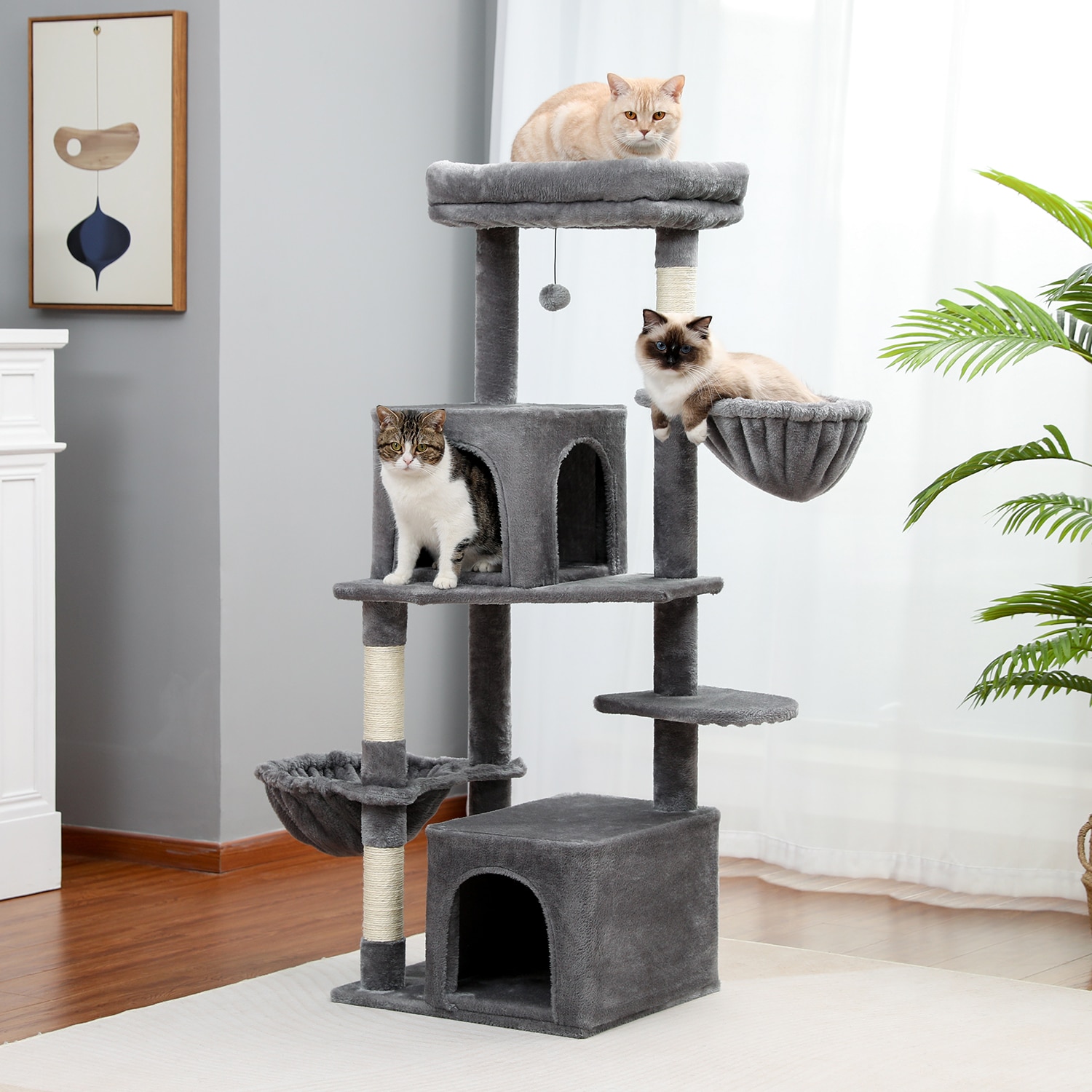 Luxury Pet Cat Tree House Condo Furniture Multi-Layer