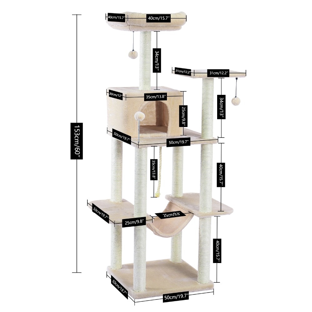 Luxury Pet Cat Tree House Condo Furniture Multi-Layer