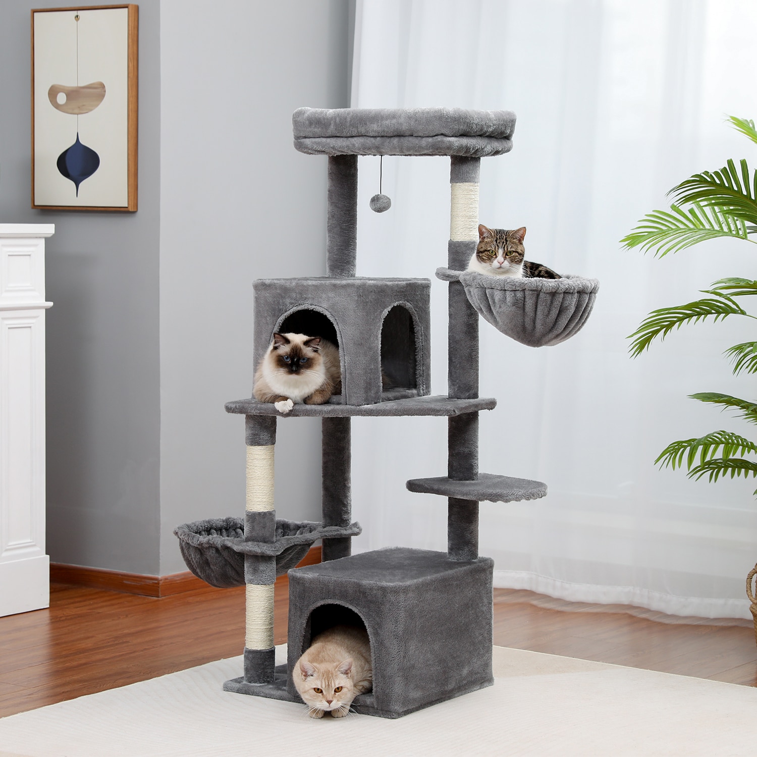 Luxury Pet Cat Tree House Condo Furniture Multi-Layer