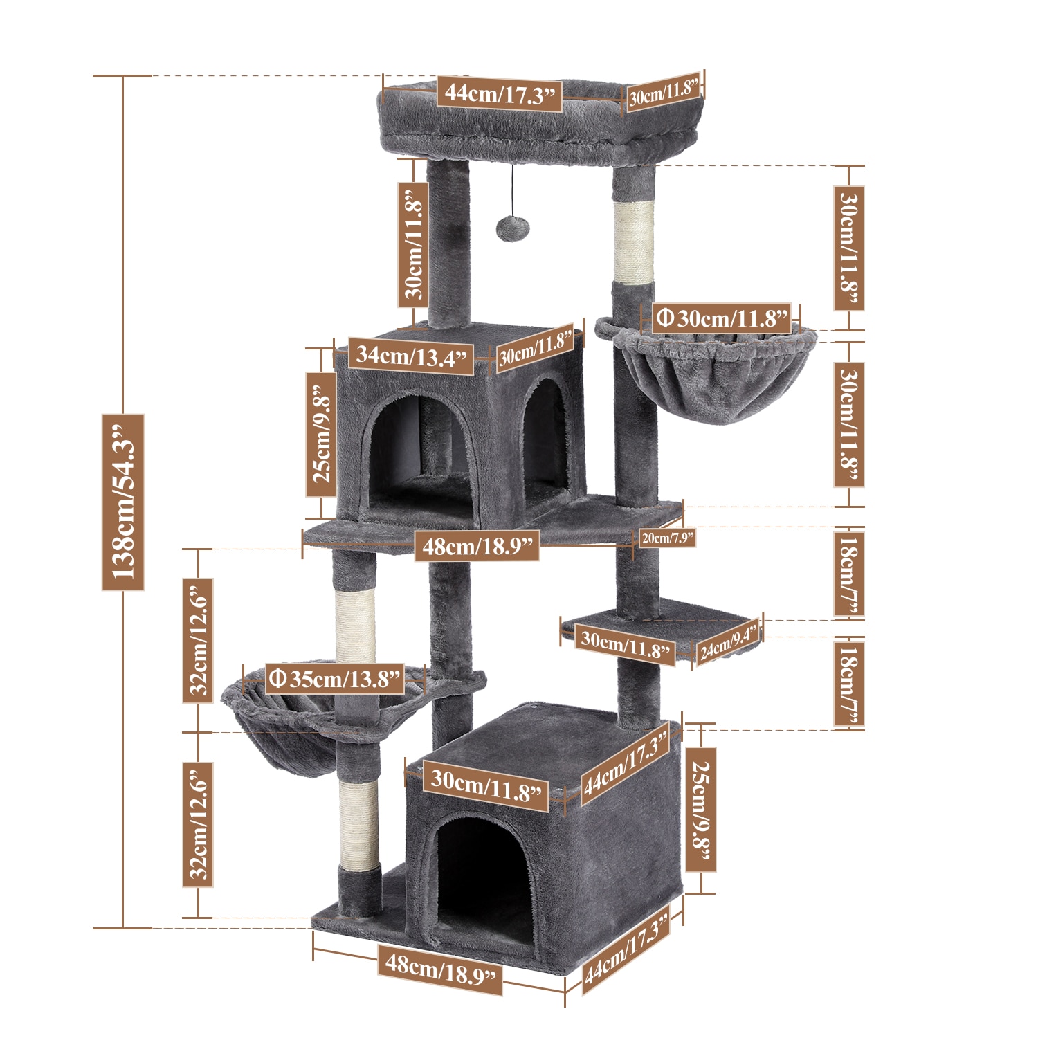 Luxury Pet Cat Tree House Condo Furniture Multi-Layer