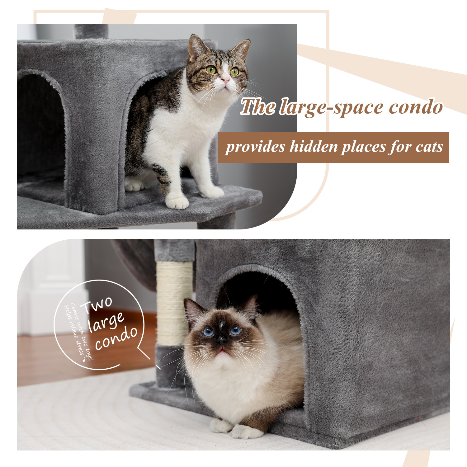 Luxury Pet Cat Tree House Condo Furniture Multi-Layer