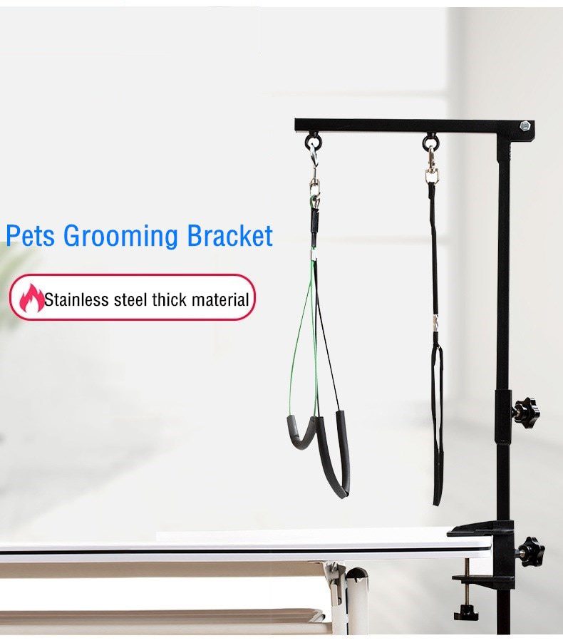 NEW Foldable Pet Grooming Arm with Clamp Dog Grooming Loop Noose With Two No Sit Haunch Holder for Medium Small Dogs Pets