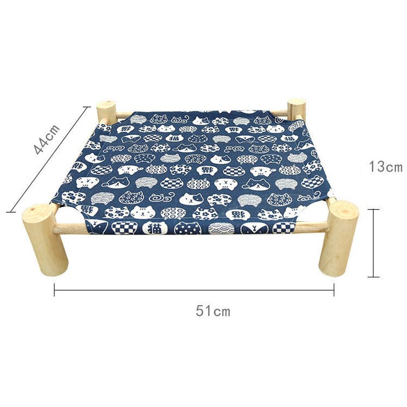 NEW Canvas Cat and Dog Bed Elevated House Cat Solid Wood Hammock Cat Leisure Bed Cat and Dog Universal Durable Pet Household Sup