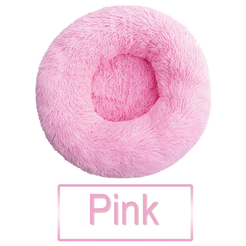 NEW Fluffy Donut Dog Bed Xxl Warm Soft Long Plush Pet Cushion Dog House Cat Bed Washable Pet Sofa Mat Calming Samll Large Dog B