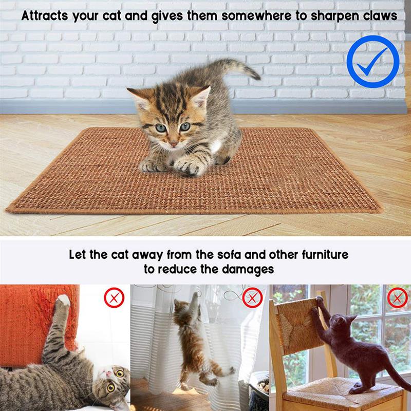 NEW Natural Sisal Cat Scratching Post Mat Scratcher Board Pad Mats Toy Climbing Tree Litter Mat Lounger Pet Random Color