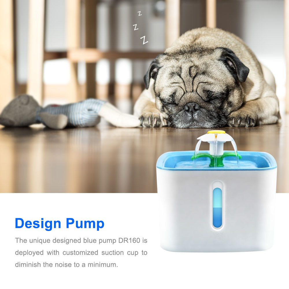 NEW Cute Automatic Pet Cat Water Fountain LED USB Dog Cat Pet Mute Drinker Feeder Bowl 2.5L Pet Drinking Fountain Dispenser