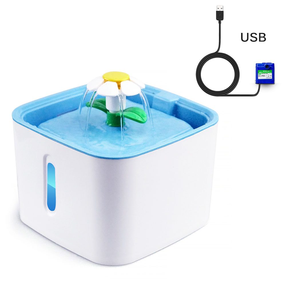 NEW Cute Automatic Pet Cat Water Fountain LED USB Dog Cat Pet Mute Drinker Feeder Bowl 2.5L Pet Drinking Fountain Dispenser