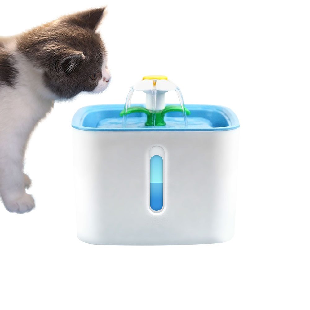 NEW Cute Automatic Pet Cat Water Fountain LED USB Dog Cat Pet Mute Drinker Feeder Bowl 2.5L Pet Drinking Fountain Dispenser