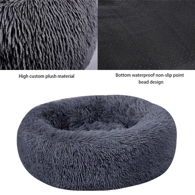 NEW Long Plush Dog Bed House Dog Mat Winter Warm Sleeping Cats Nest Soft Long Plush Dog Basket Pet Cushion Portable Pet Bed