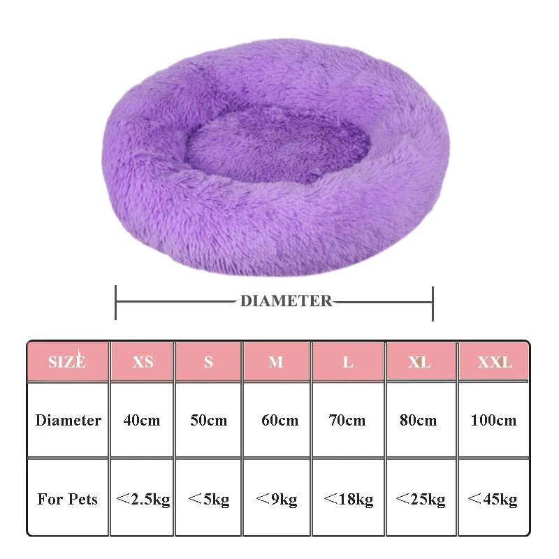 NEW Long Plush Dog Bed House Dog Mat Winter Warm Sleeping Cats Nest Soft Long Plush Dog Basket Pet Cushion Portable Pet Bed