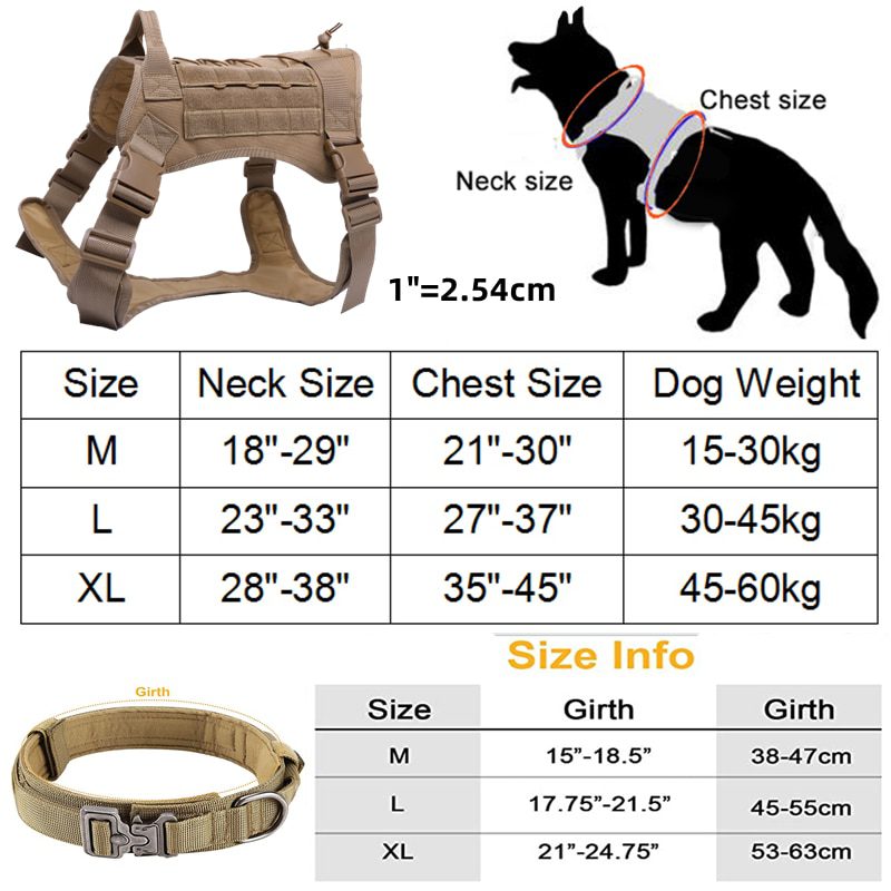 NEW Tactical Military Vest K9 Pet Outdoor Training Vest Dog Harness and Leash Set With Collar for Medium Large Dogs German Sheph