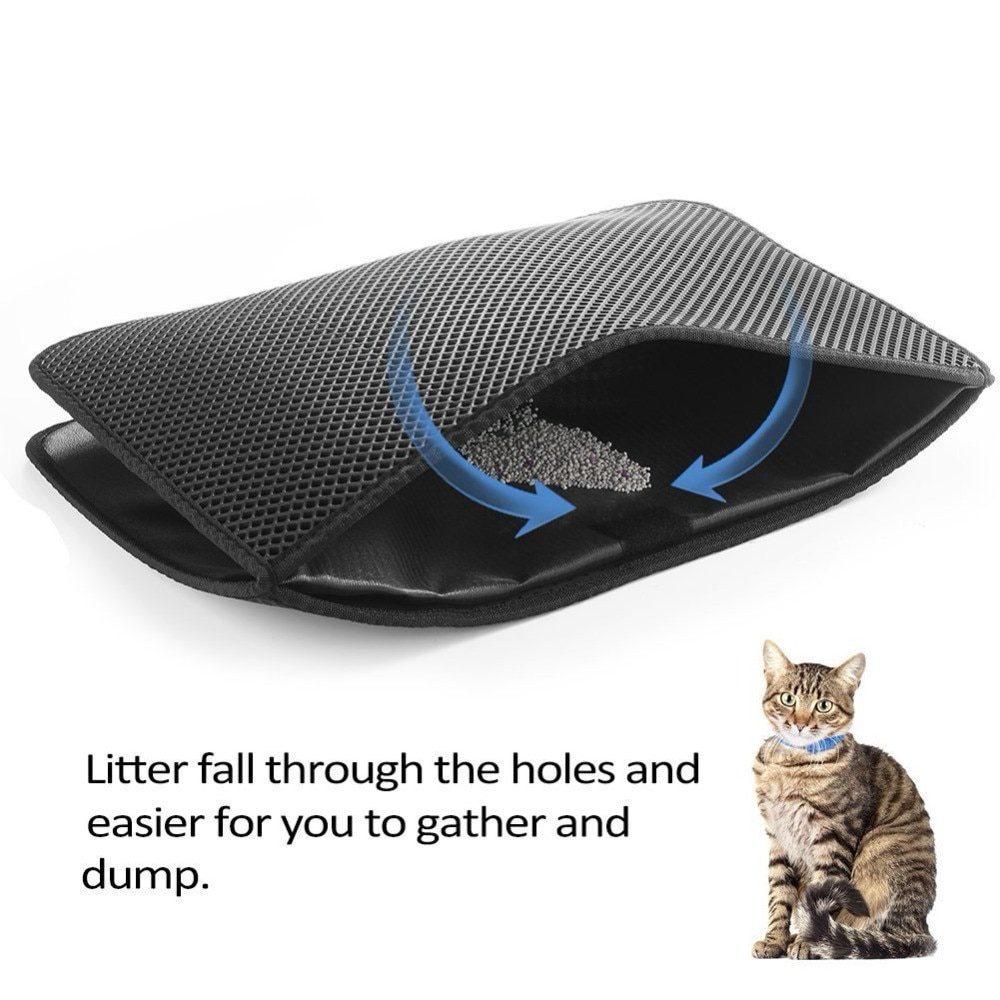 NEW Pet Cat Litter Mat Waterproof EVA Double Layer Cat Litter Trapping Pet Litter Box Mat Clean Pad Products For Cats Accessorie